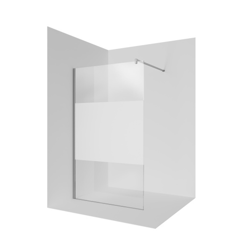 Душевая перегородка Ambassador Walk-in 15034125 120х200 стекло прозрачное/матовое профиль хром